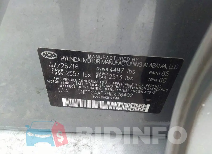 5NPE24AF7HH476402 Photo# 9
