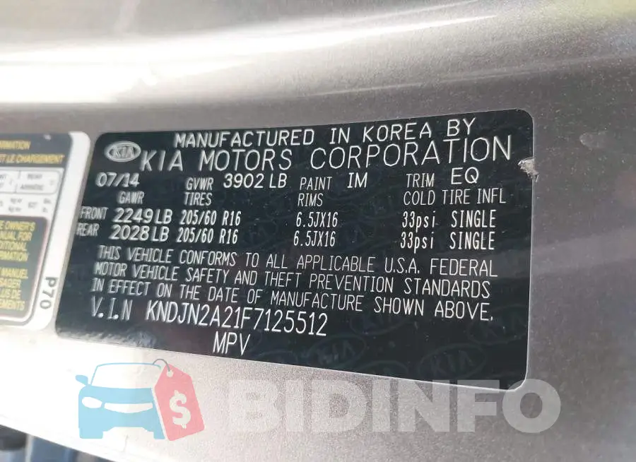 KNDJN2A21F7125512 Photo# 9