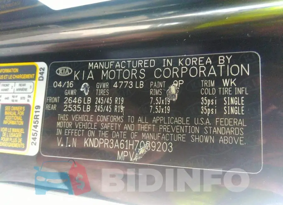 KNDPR3A61H7089203 Photo# 9
