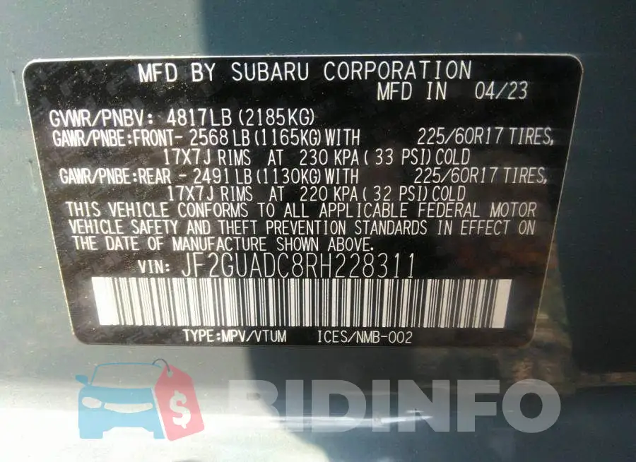 JF2GUADC8RH228311 Photo# 9