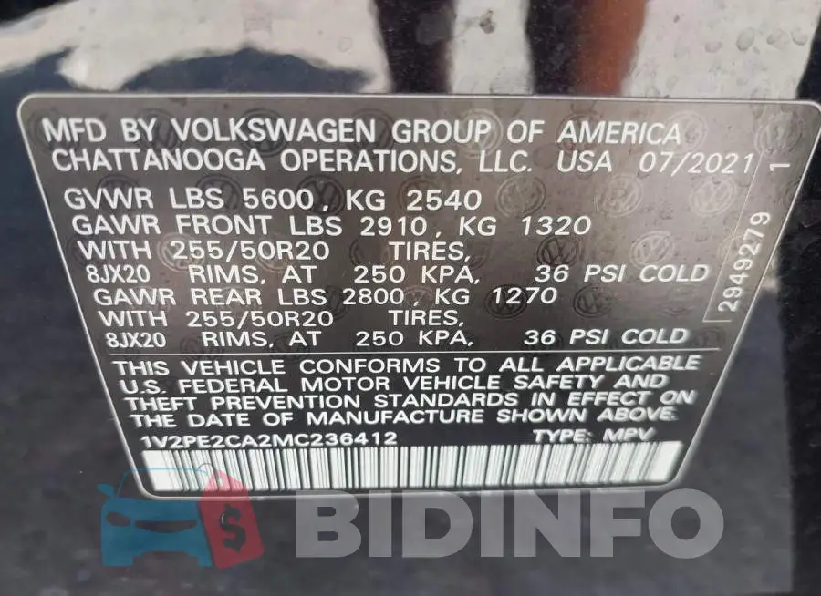 1V2PE2CA2MC236412 Photo# 9