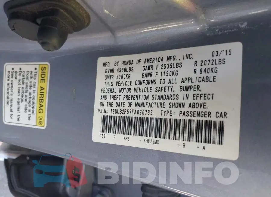 19UUB2F57FA020793 Photo# 9