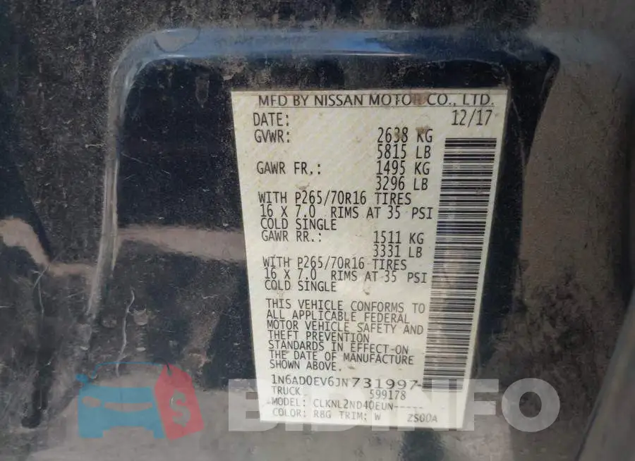 1N6AD0EV6JN731997 Photo# 9
