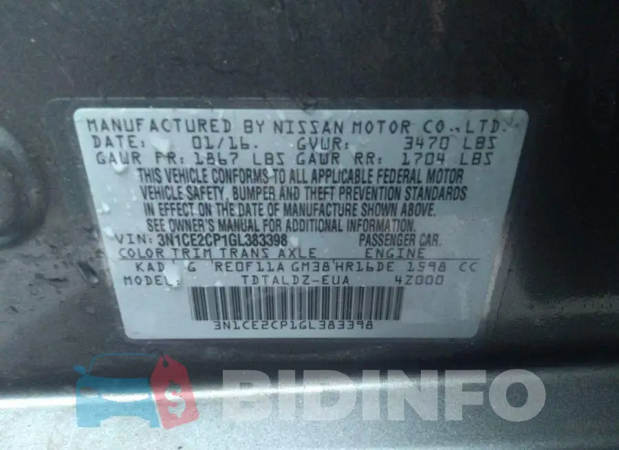3N1CE2CP1GL383398 Photo# 9