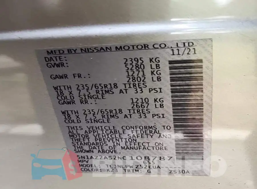 5N1AZ2AS2NC108787 Photo# 8