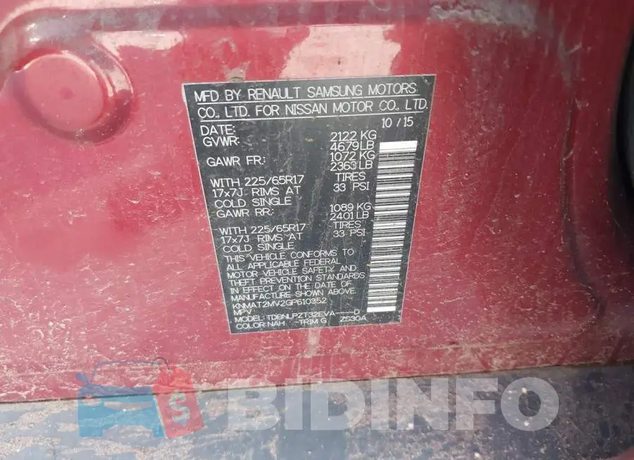 KNMAT2MV2GP610352 Photo# 9