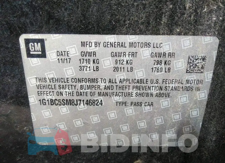 1G1BC5SM8J7146824 Photo# 9