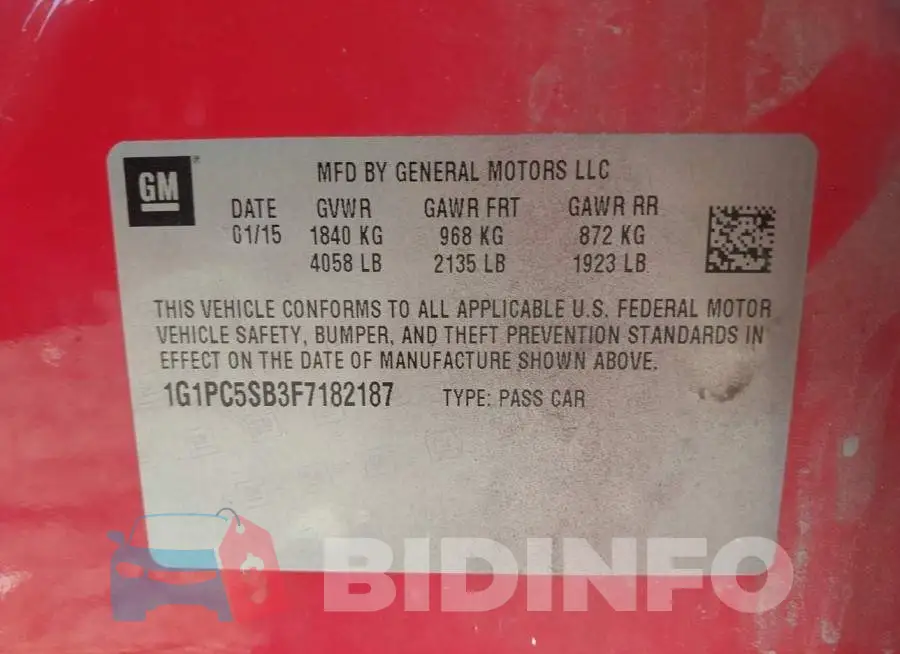 1G1PC5SB3F7182187 Photo# 9