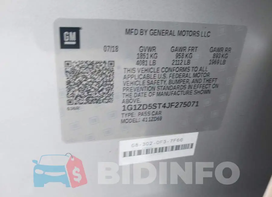 1G1ZD5ST4JF275071 Photo# 9