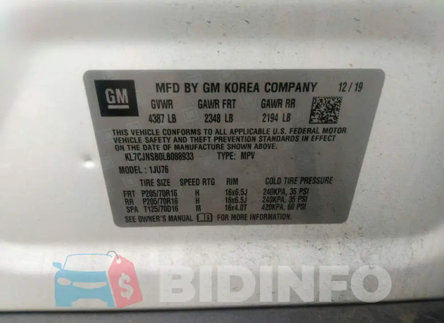 KL7CJNSB0LB088933 Photo# 9
