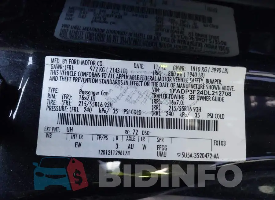 1FADP3F24DL212708 Photo# 9