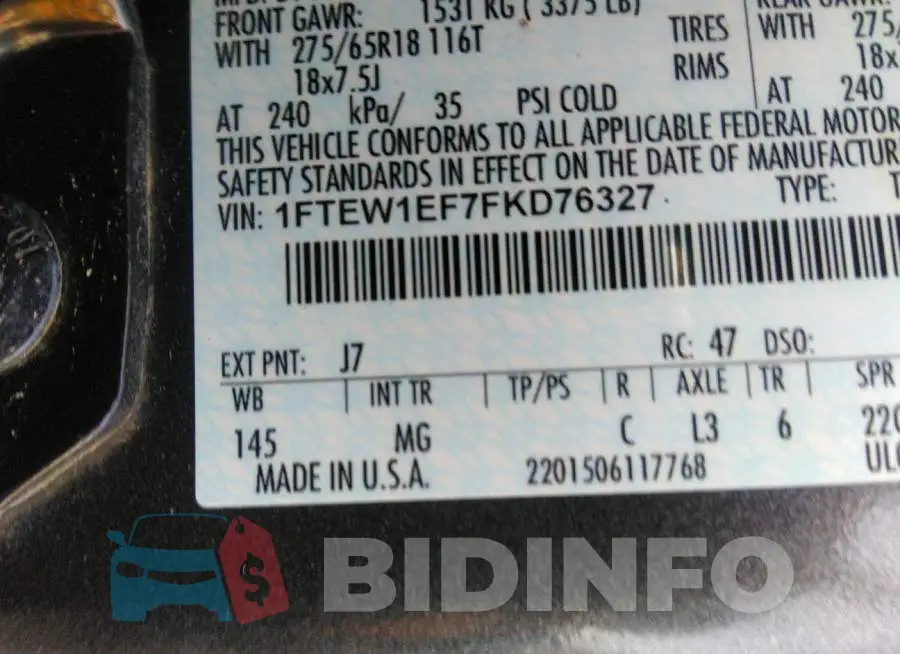 1FTEW1EF7FKD76327 Photo# 9