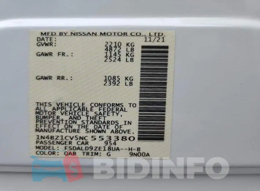 1N4BZ1CV5NC553380 Photo# 8