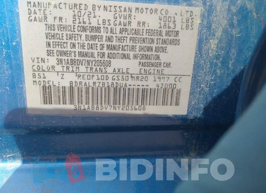 3N1AB8DV7NY205608 Photo# 9