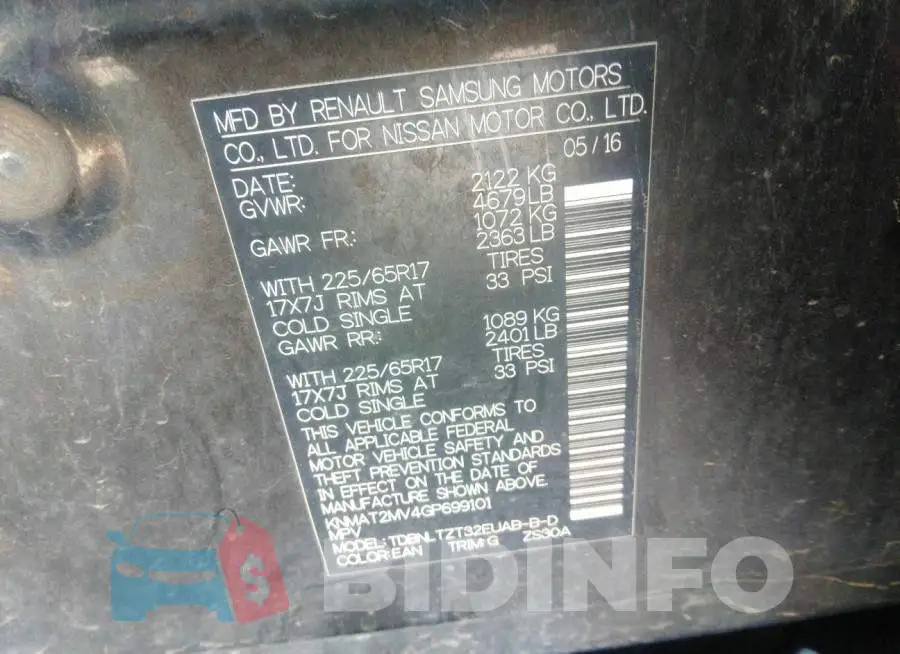 KNMAT2MV4GP699101 Photo# 9