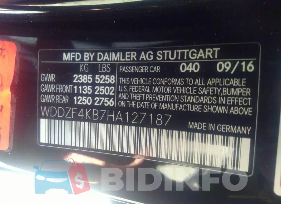 WDDZF4KB7HA127187 Photo# 9