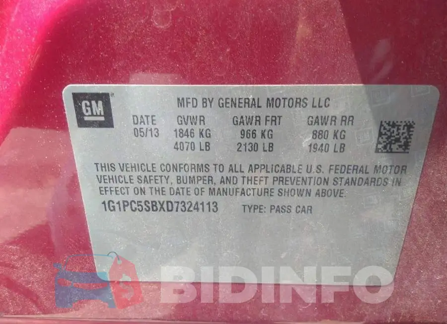 1G1PC5SBXD7324113 Photo# 9