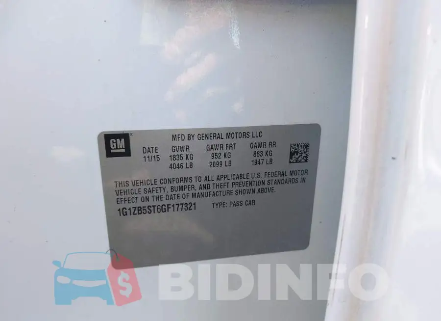 1G1ZB5ST6GF177321 Photo# 9