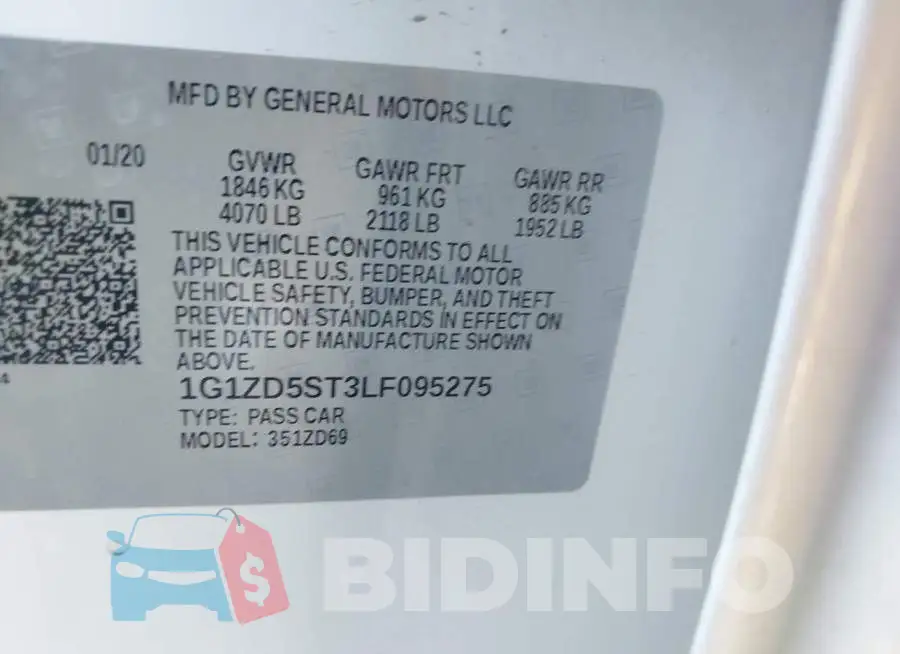 1G1ZD5ST3LF095275 Photo# 9