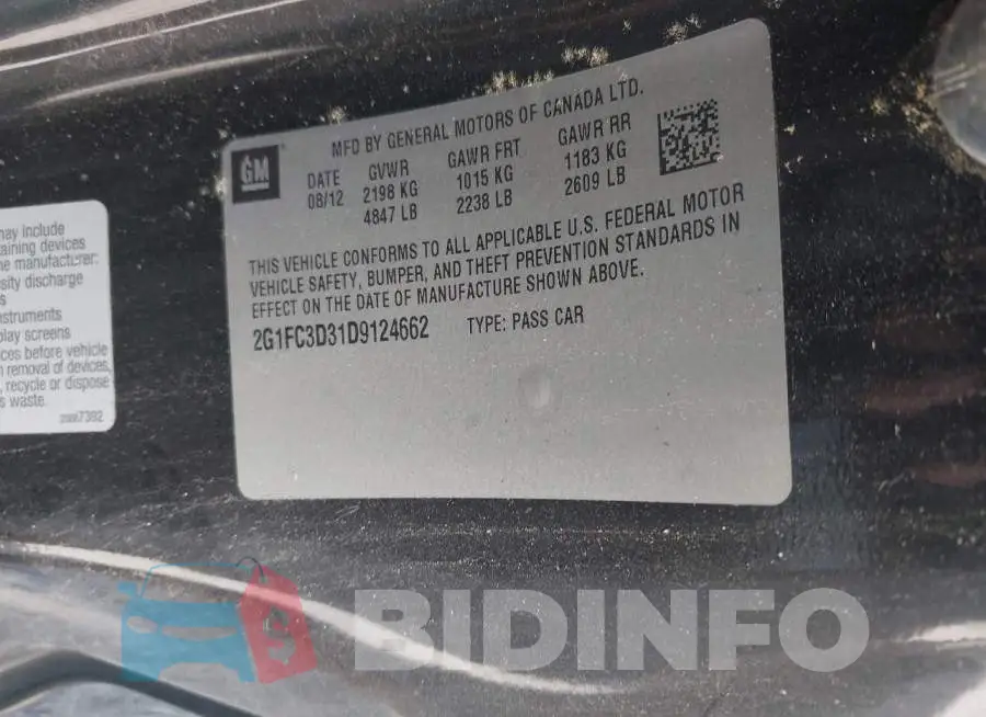 2G1FC3D31D9124662 Photo# 9