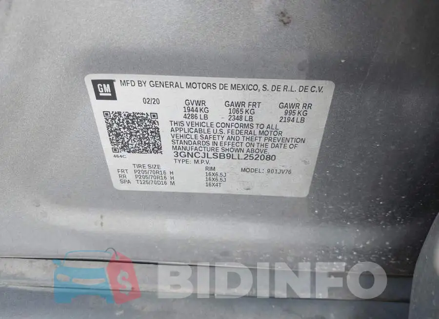3GNCJLSB9LL252080 Photo# 9