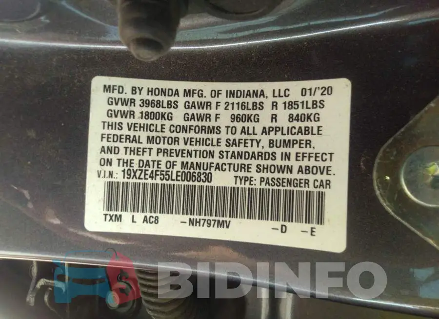 19XZE4F55LE006830 Photo# 9