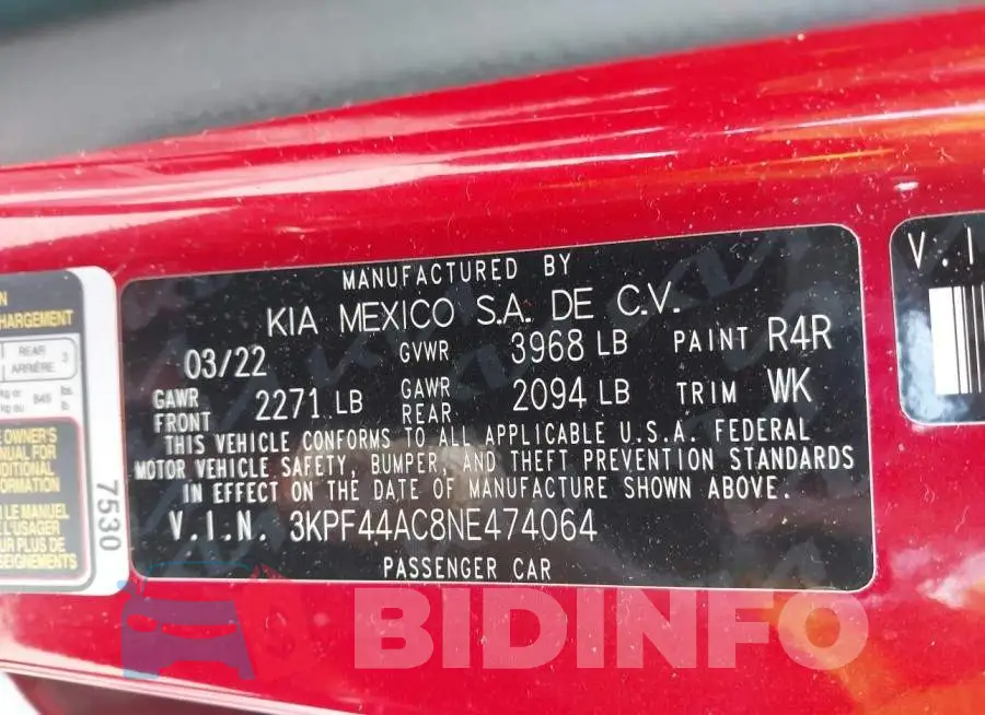 3KPF44AC8NE474064 Photo# 9