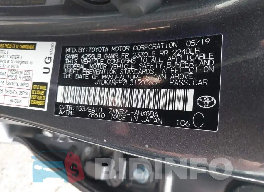 JTDKARFP7L3120363 Photo# 9