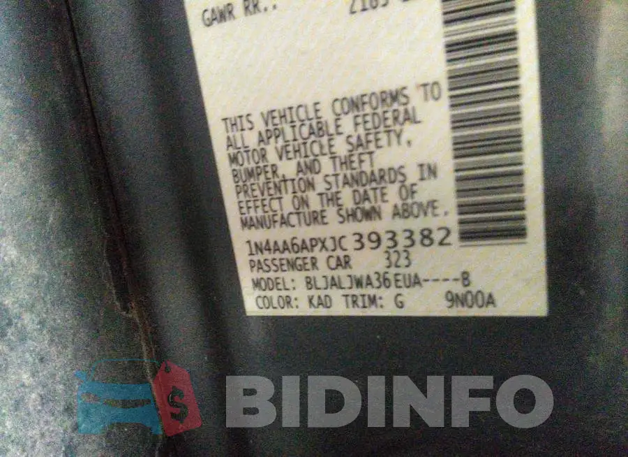 1N4AA6APXJC393382 Photo# 9