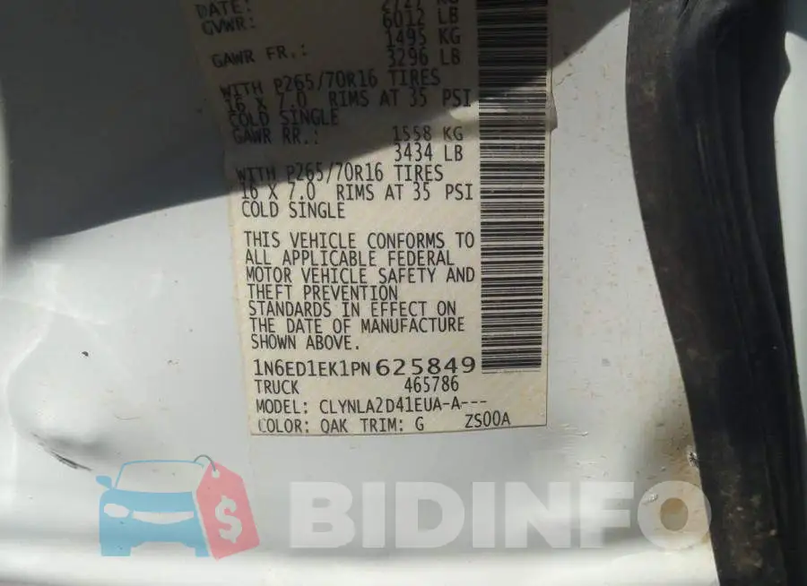 1N6ED1EK1PN625849 Photo# 9