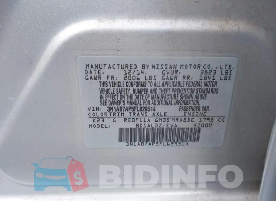 3N1AB7AP5FL629514 Photo# 9