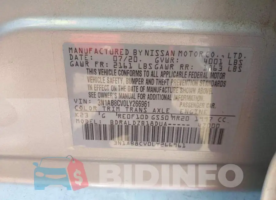 3N1AB8CV0LY266961 Photo# 9