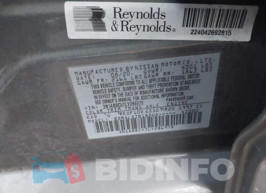 3N1AB8CV7LY286978 Photo# 9