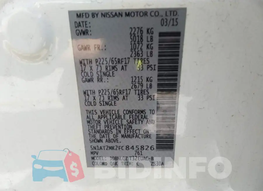 5N1AT2MK2FC845826 Photo# 9