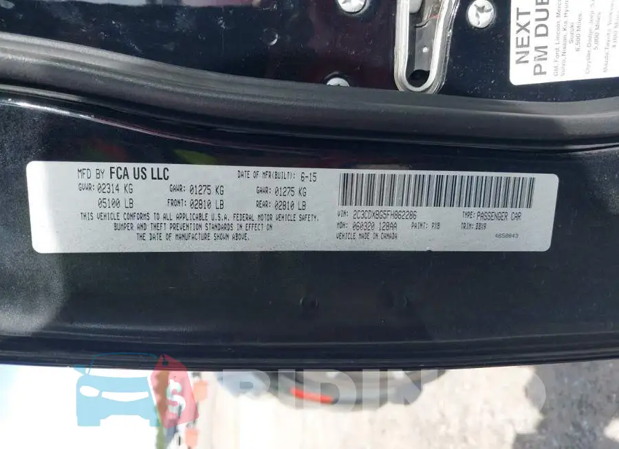 2C3CDXBG5FH862286 Photo# 9