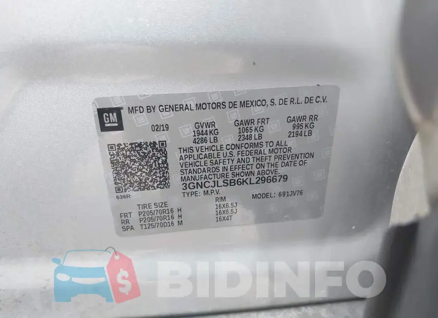 3GNCJLSB6KL296679 Photo# 9