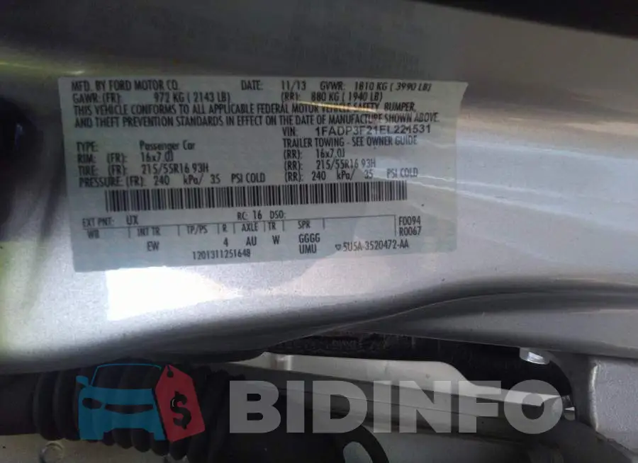 1FADP3F21EL221531 Photo# 9