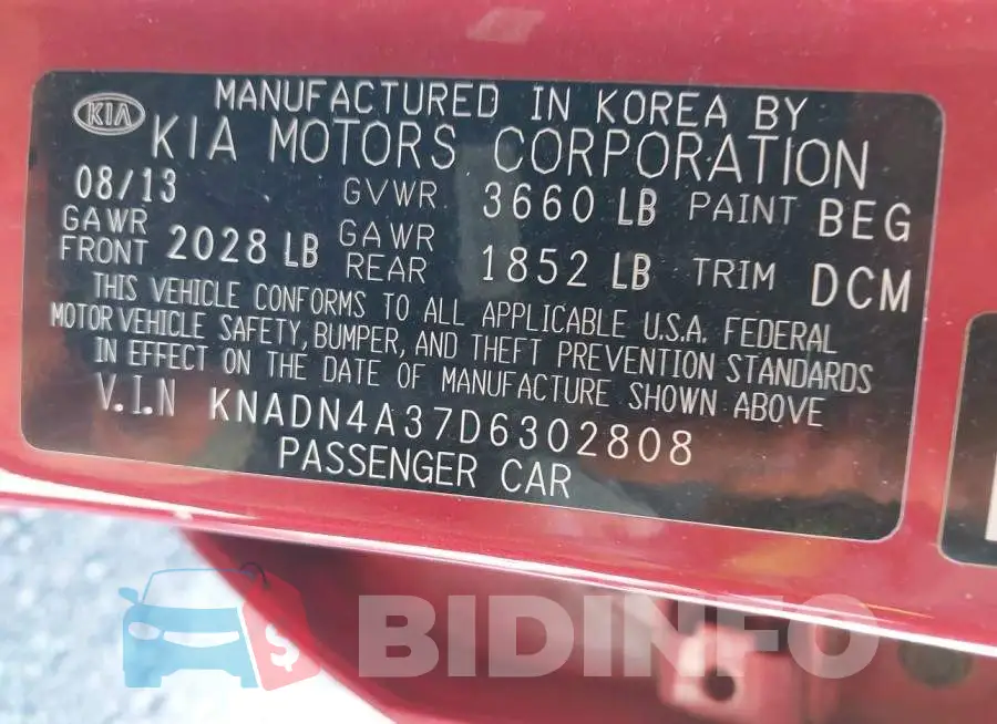 KNADN4A37D6302808 Photo# 9