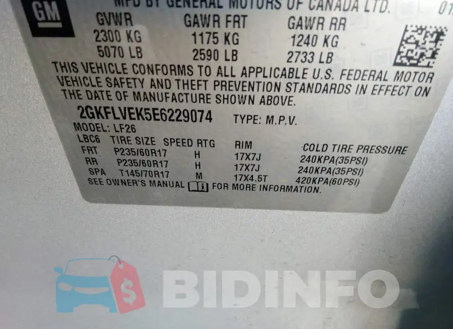 2GKFLVEK5E6229074 Photo# 9