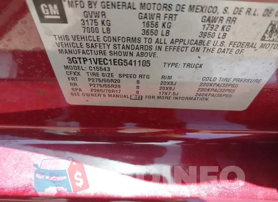 3GTP1VEC1EG541105 Photo# 9