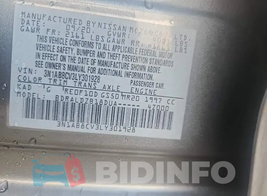 3N1AB8CV3LY301928 Photo# 8
