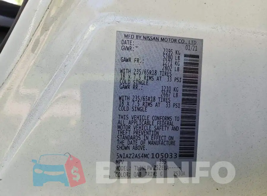 5N1AZ2AS4MC105033 Photo# 8