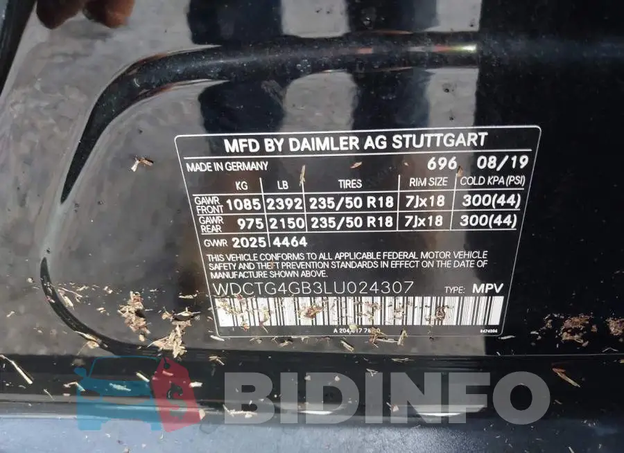 WDCTG4GB3LU024307 Photo# 9