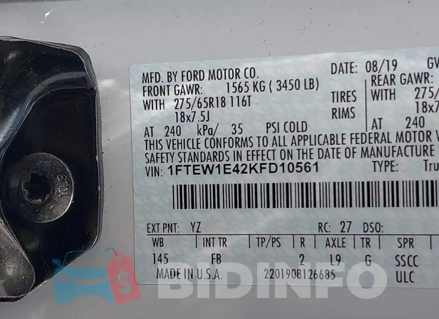 1FTEW1E42KFD10561 Photo# 9