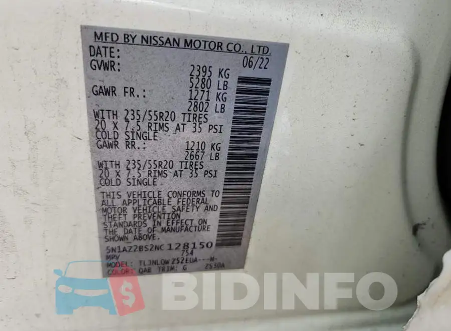 5N1AZ2BS2NC128150 Photo# 8