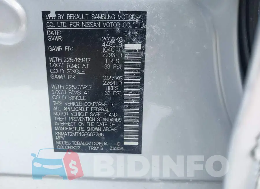 KNMAT2MT4GP687786 Photo# 9