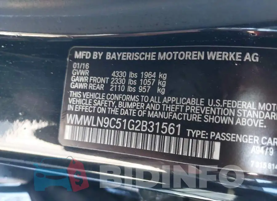 WMWLN9C51G2B31561 Photo# 9