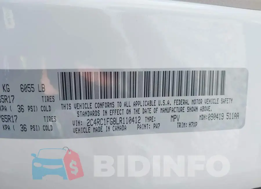 2C4RC1FG8LR110412 Photo# 9