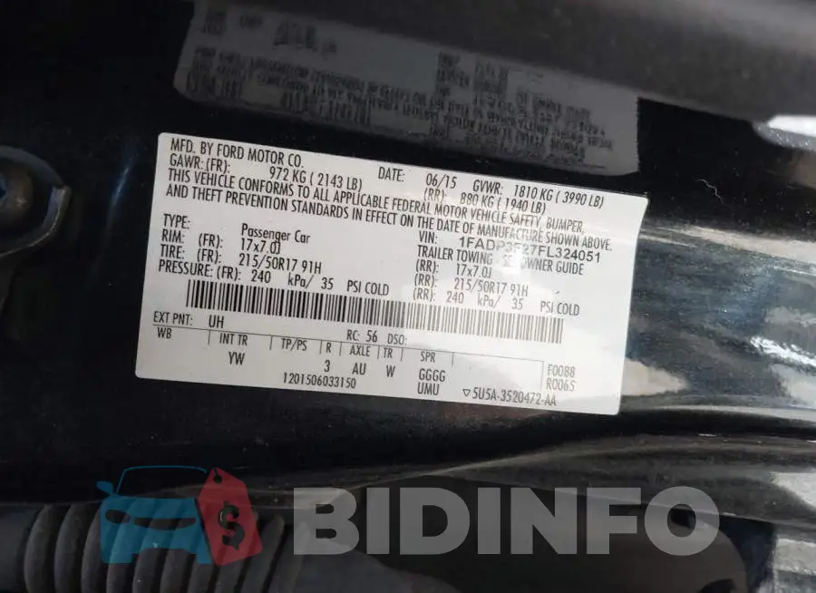 1FADP3F27FL324051 Photo# 9
