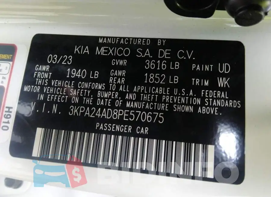 3KPA24AD8PE570675 Photo# 9